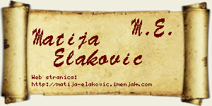 Matija Elaković vizit kartica
